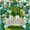 Jungle Safari Party Balloons Arch Garland Kit, 139Pcs Metallic Gold Green Confetti Balloons with Tropical Palm Leaves for Animal Wild One Birthday Dinosaur Party Safari Baby Shower for Boys Supplies